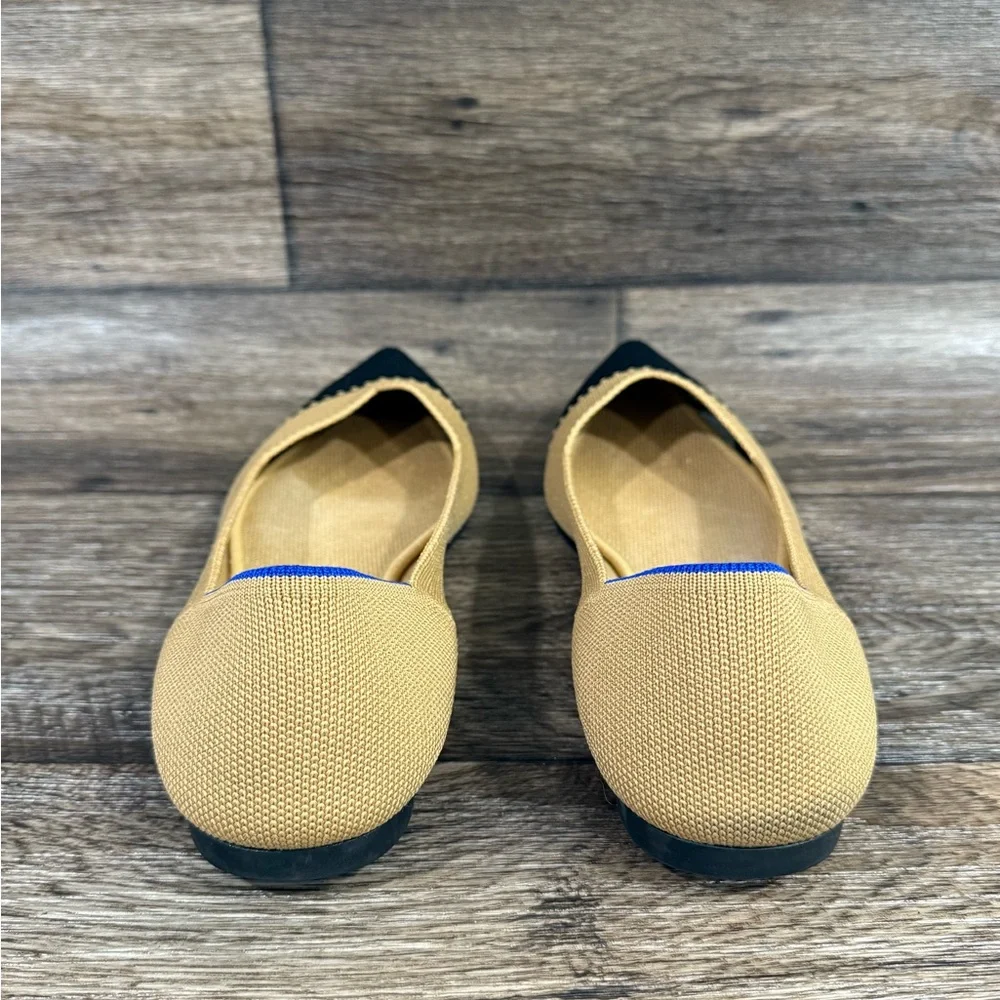Rothy's The Point II In Camel Captoe Ballet Flat Shoes In Love Insole Size 12.5
